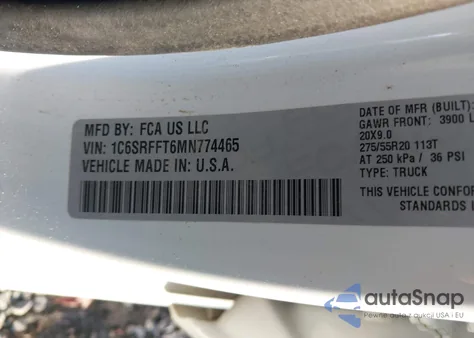 2021 Ram 1500 Big Horn 4X4 5'7 Box from USA, damaged, VIN 1C6SRFFT6MN774465